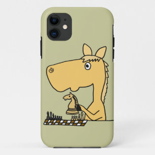 Funda Para iPhone 11 XX caballo que juega el dibujo animado del ajedrez