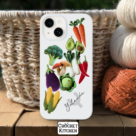 Funda Para iPhone 14 De Case-Mate Y2K StickerBomba Crochet Vegetable Collage Nombre