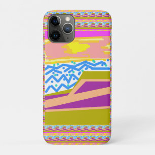 Funda Para iPhone 11 Pro Yate de puesta de sol amarillo púrpura rosa