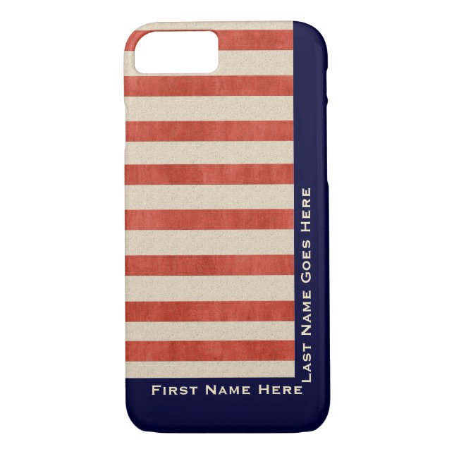 Funda De Case-Mate Para iPhone Ye Olde rojo, blanco y azul (personalizado) (Reverso)