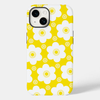 Funda Para iPhone 14 De Case-Mate Yellow and White Daisies and Polka Dots