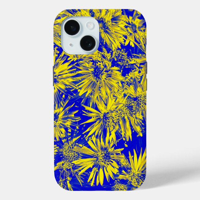 Funda De Case-Mate Para iPhone Yellow Flowers On Blue (Reverso )