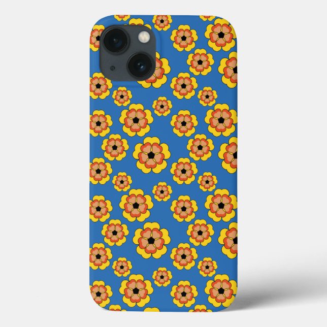 Funda De Case-Mate Para iPhone Yellow Orange Flowers Pattern (Reverso)