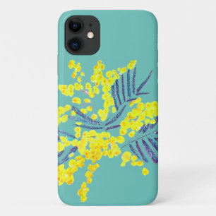 Funda Para iPhone 11 Yellow Wattle Mimosa arte floral australiano