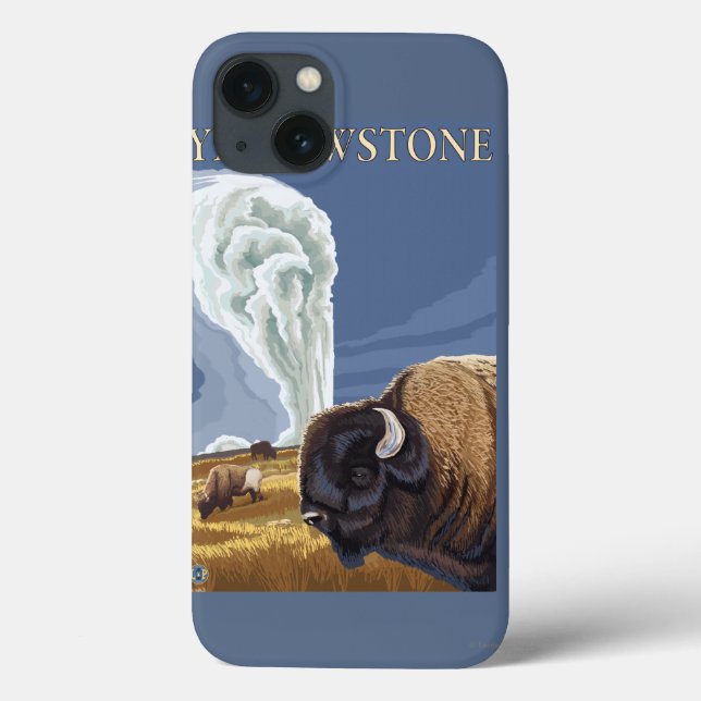 Funda De Case-Mate Para iPhone YellowstoneBison con fiel viejo (Reverso)
