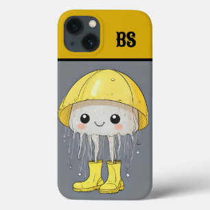 Funda Para iPhone 13 Yellyfish divertido en botes de lluvia - Humor de