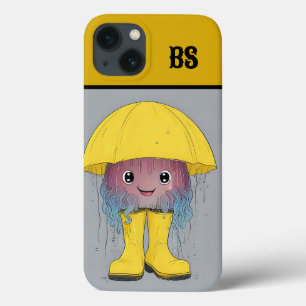 Funda Para iPhone 13 Yellyfish divertido en botes de lluvia - Humor de