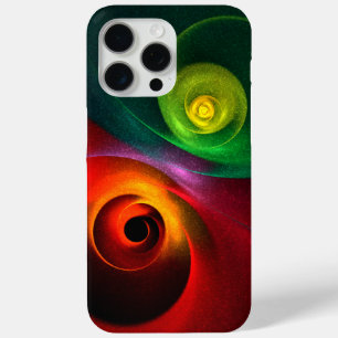 Funda Para iPhone 15 Pro Max Yin Verde Rojo Yang Patrón de arte abstracto moder