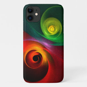Funda Para iPhone 11 Yin Verde Rojo Yang Patrón de arte abstracto moder