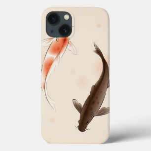 Funda Para iPhone 13 Yin Yang Koi pesca en la pintura oriental del