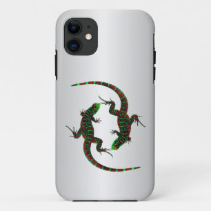Funda Para iPhone 11 Yin Yang Lizards Silver