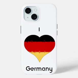 Funda Para iPhone 15 Yo corazón Alemania Bandera Alemana