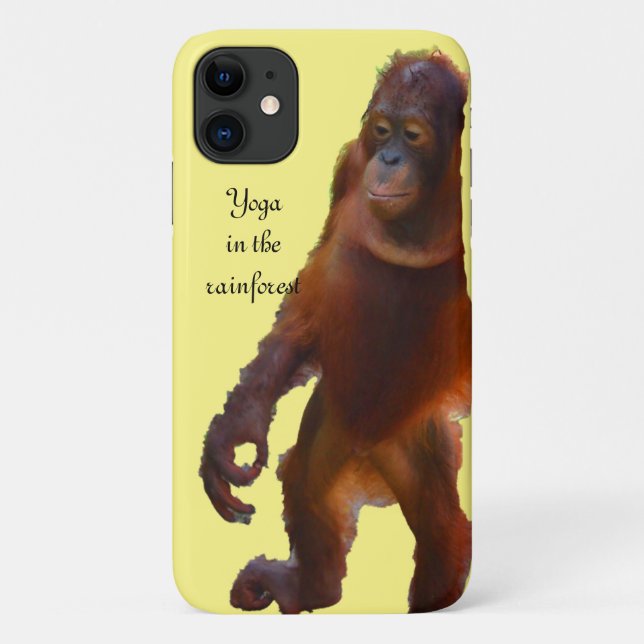 Funda De Case-Mate Para iPhone Yoga de Orangutan en la selva tropical (Reverso)