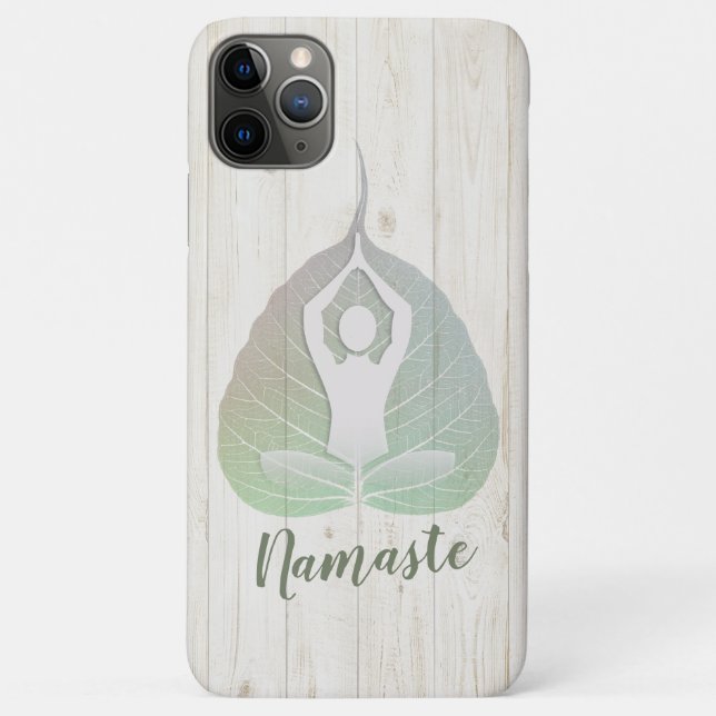 Funda De Case-Mate Para iPhone Yoga Studio Instructor Meditación Pose Bodhi Leaf (Reverso)