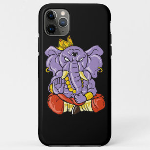 Funda Para iPhone 11 Pro Max Yoga y meditación ganesh elefante con tres ojos