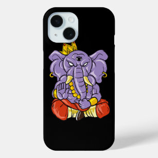Funda Para iPhone 15 Yoga y meditación ganesh elefante con tres ojos