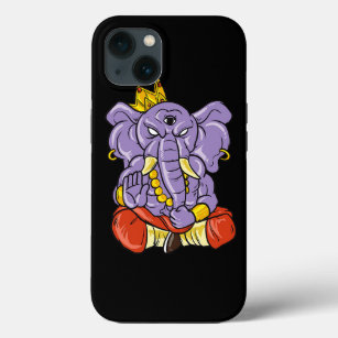 Funda Para iPhone 13 Yoga y meditación ganesh elefante con tres ojos
