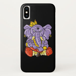 Funda Para iPhone X Yoga y meditación ganesh elefante con tres ojos