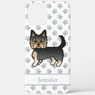 title_seo2 Yorkshire Terrier Cartoon de perro negro y marrón 