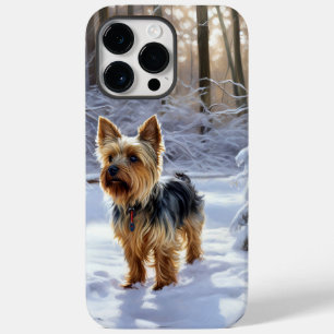 Funda Para iPhone 14 Pro Max De Case-Mate Yorkshire Terrier Let It Snow Navidades