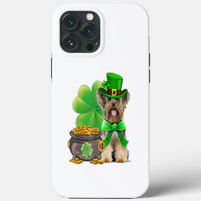 Funda De Case-Mate Para iPhone Yorkshire Terrier Shamrock St Patricks Day Dog (Reverso )