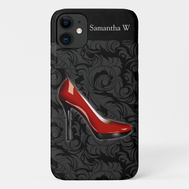 Funda De Case-Mate Para iPhone Zapato rojo oscuro (Reverso)