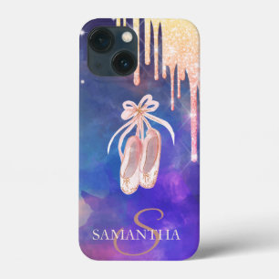 Funda Para iPhone 13 Mini Zapatos de ballet chic con gotas de brillo