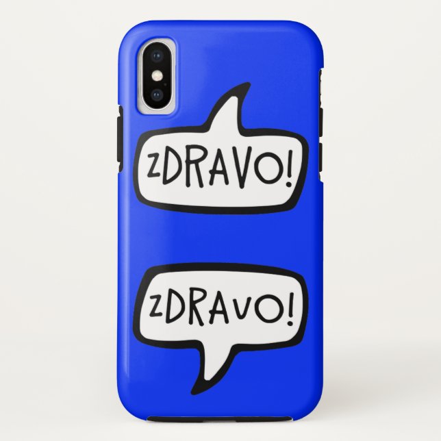 Funda De Case-Mate Para iPhone ¡ZDRAVO! Burbuja del discurso de bienvenida bosnio (Reverso)