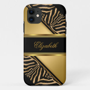title_seo2 Zebra de oro elegante para iPhone 5