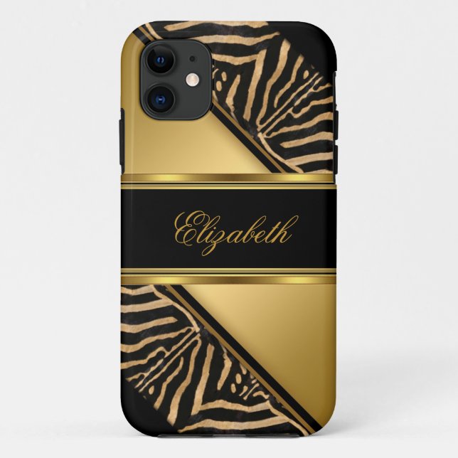Funda De Case-Mate Para iPhone Zebra de oro elegante para iPhone 5 (Reverso)