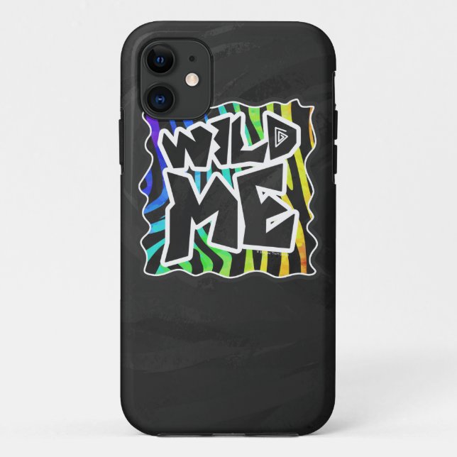 Funda De Case-Mate Para iPhone Zebra negra y arcoiris me salvajes (Reverso)