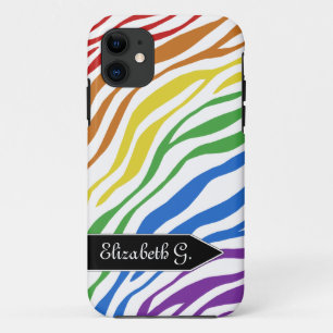 Funda Para iPhone 11 Zebra Print Rainbow Mix iPhone 5 Funda