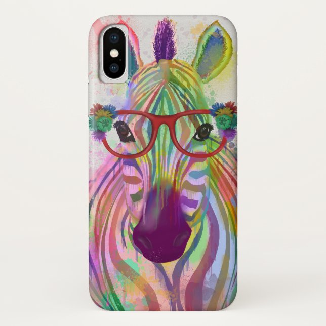 Funda De Case-Mate Para iPhone Zebra Rainbow Splash (Reverso)