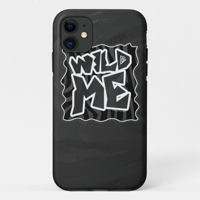 Funda De Case-Mate Para iPhone Zebra salvaje me negro y gris (Reverso)