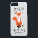 Funda Para iPhone 8/7 Zero Fox Dada Funny Pun Personalizada<br><div class="desc">Estuche moderno y único para iPhone con caligrafía moderna y ilustracion de zorro. Este funda será perfecto como regalo.</div>