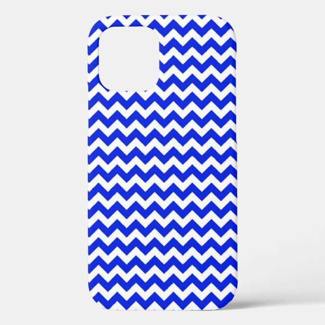 Funda De Case-Mate Para iPhone Zig Zag azul y blanco intenso (Reverso )