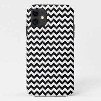 Funda Para iPhone 11 Zig Zag Chevron Funda-Mate iPhone C negro y blanco