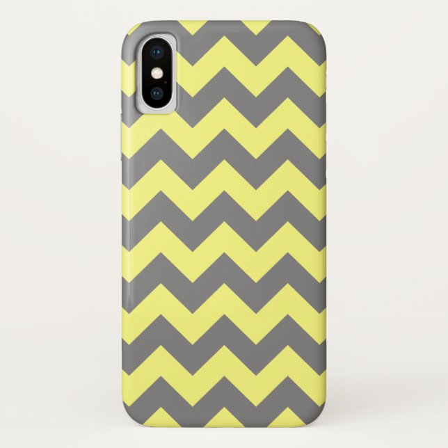 Funda De Case-Mate Para iPhone Zigzag amarillo y gris (Reverso)