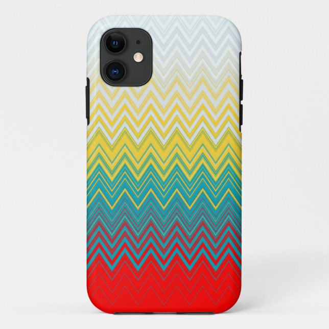 Funda De Case-Mate Para iPhone Zigzag blanco amarillo rojo (Reverso)