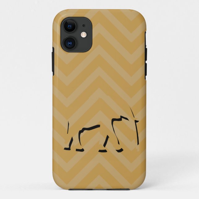 Funda De Case-Mate Para iPhone Zigzag Chevron y Elefante (Reverso)