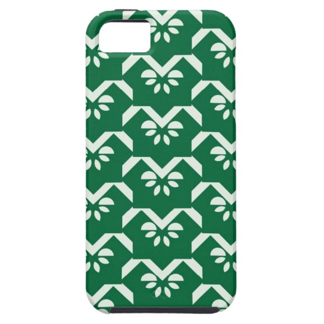 Funda De Case-Mate Para iPhone Zigzag floral verde (Atrás)