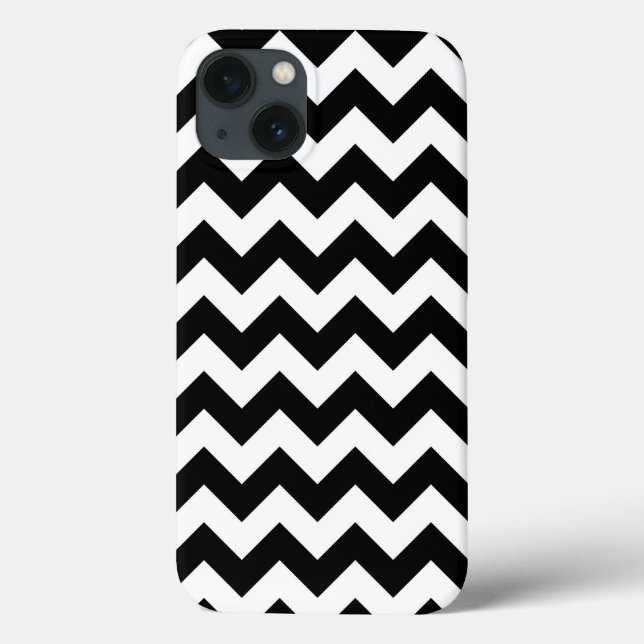 Funda De Case-Mate Para iPhone Zigzag horizontal negro y blanco (Reverso)