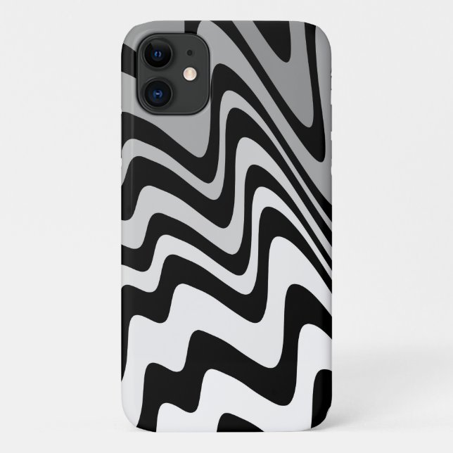 Funda De Case-Mate Para iPhone Zigzag negro, gris y blanco (Reverso)