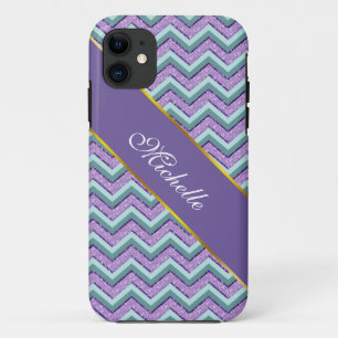 Funda Para iPhone 11 ZigZag verde azulado y Ametista
