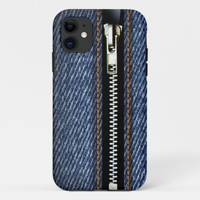 Funda De Case-Mate Para iPhone Zip It Up - Trompe L'Oeil blue denim (Reverso)