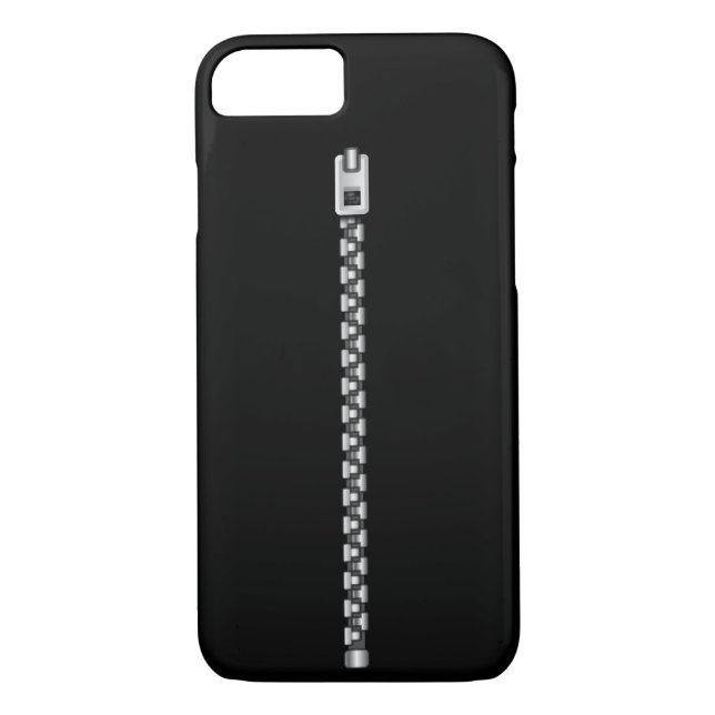 Funda De Case-Mate Para iPhone Zipper Plateado Faux (Reverso)