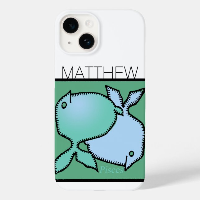 Funda De Case-Mate Para iPhone Zodiac Rótulo Pisces personalizado Cumpleaños iPC (Reverso )