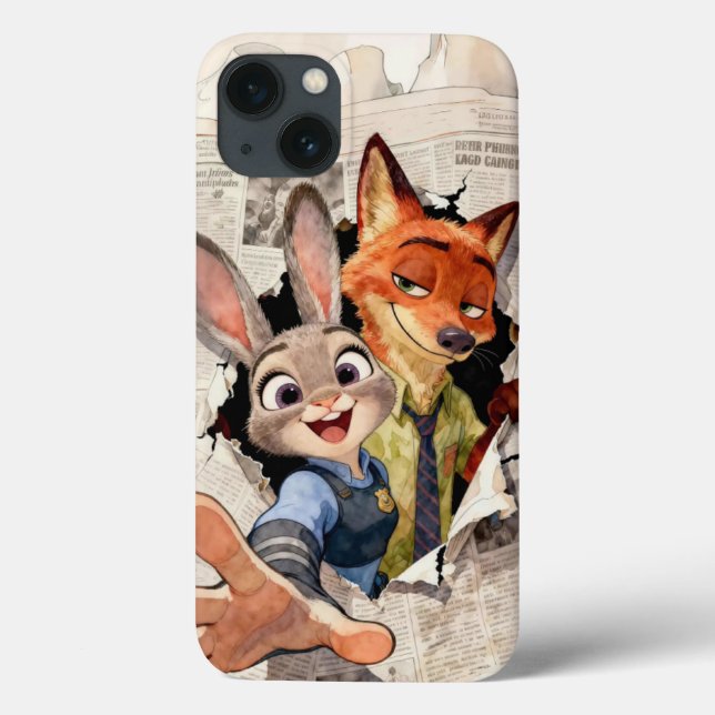 Funda De Case-Mate Para iPhone Zootopia Heroes: Judy Hopps & Nick Wilde Art (Reverso)