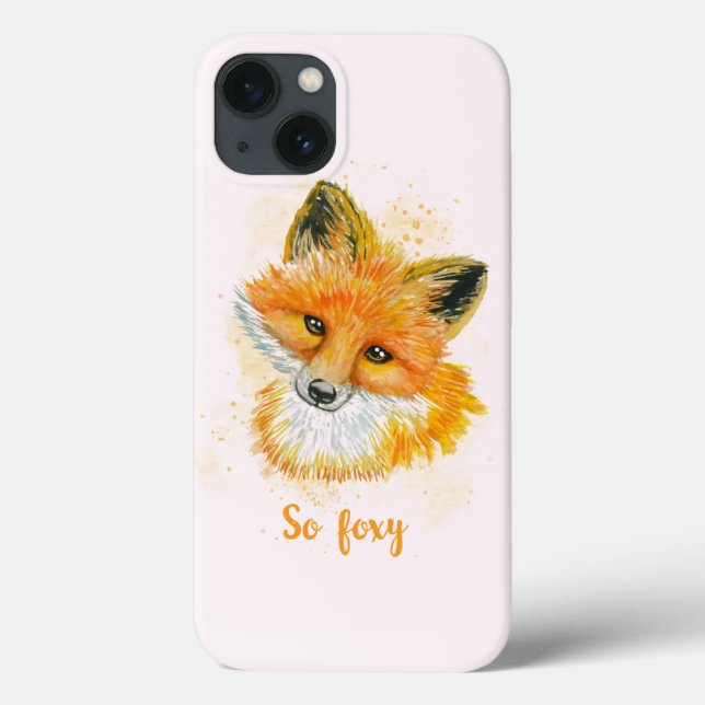 Funda De Case-Mate Para iPhone Zorro acuarela tan astuto (Reverso)