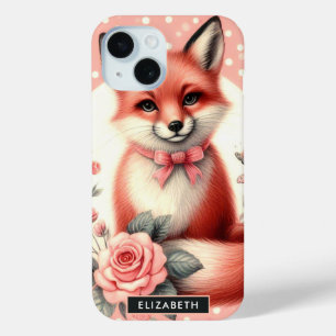 Funda Para iPhone 15 Zorro de bebé floral